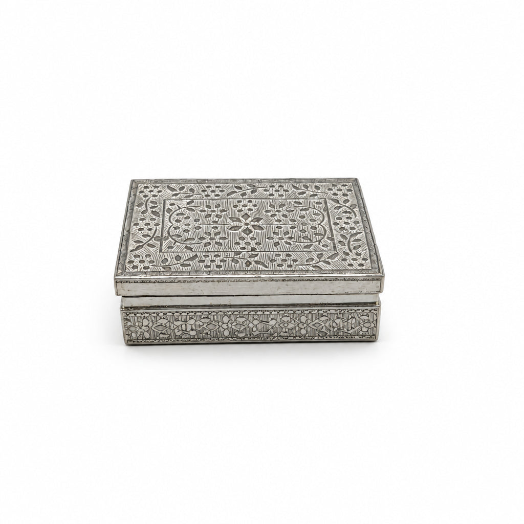 Silver Rectangle Box Engraved Floral Handcrafted (57.99g) – view 2