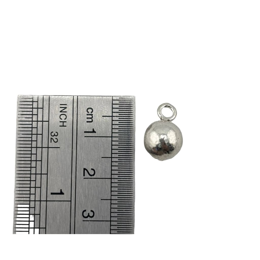 Silver Round Ball Spacer Bead Handcrafted (4.26g) – view 2