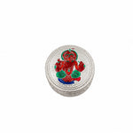 Silver Round Box Ganesh Enamel Handcrafted (28.10g) – view 2