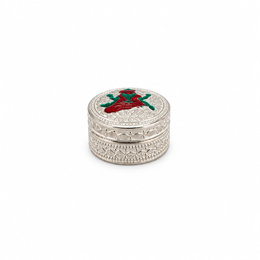 Silver Round Box Laxmi Enamel Handcrafted (21g) – view 2