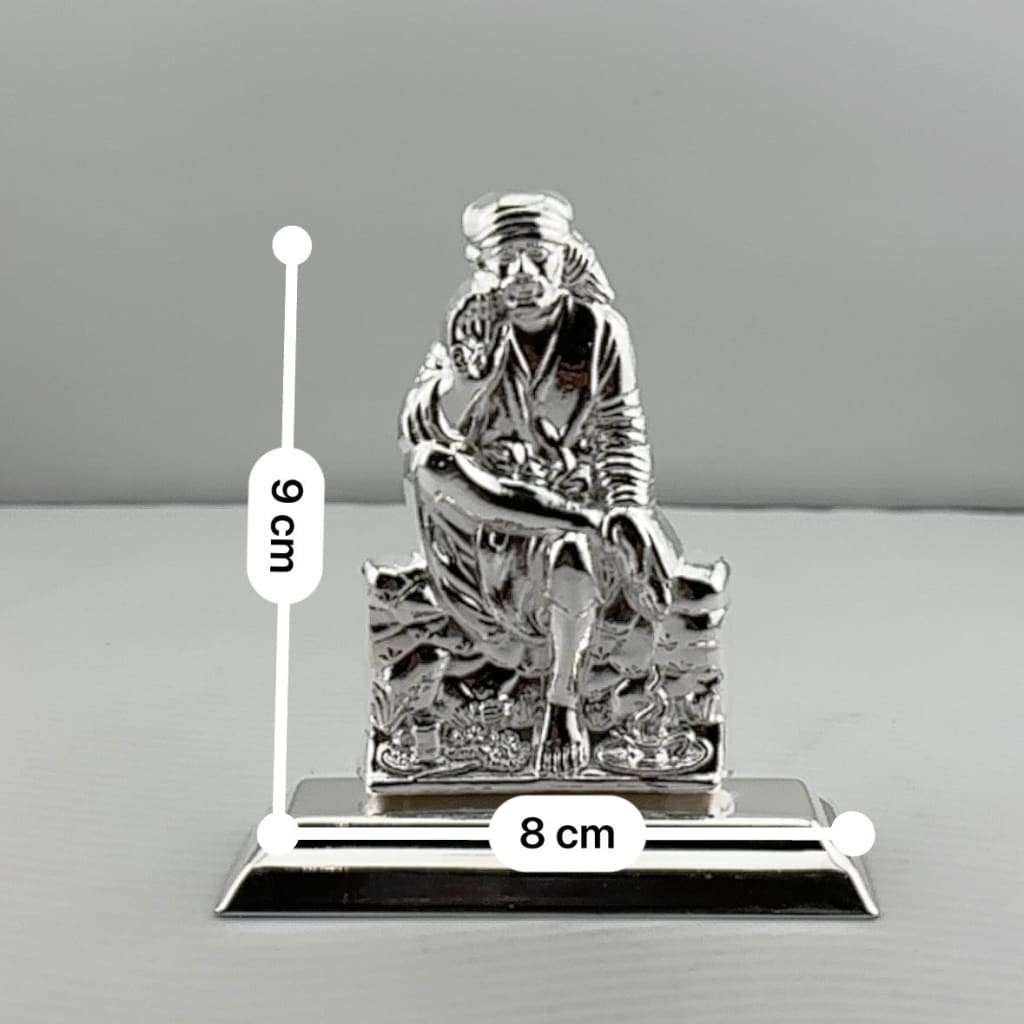 Silver Sai Baba Idol gm – Spiritual Sai Baba Murti for Temple Decor & Festivals
