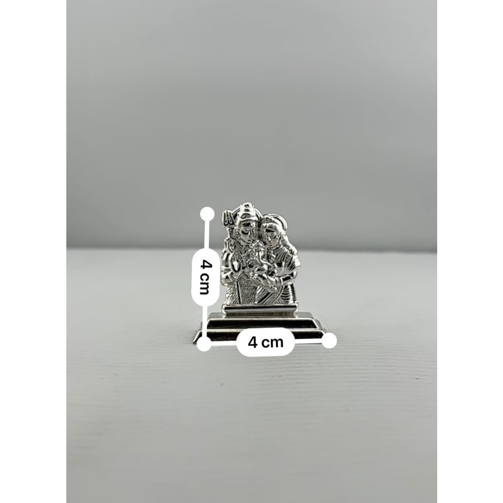 Silver Shiva Family Idol 10gm – Spiritual Shiv Parivar Murti for Home Mandir