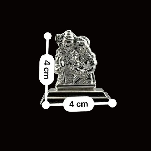 Silver Shiva Family Idol 10gm – Spiritual Shiv Parivar Murti for Home Mandir