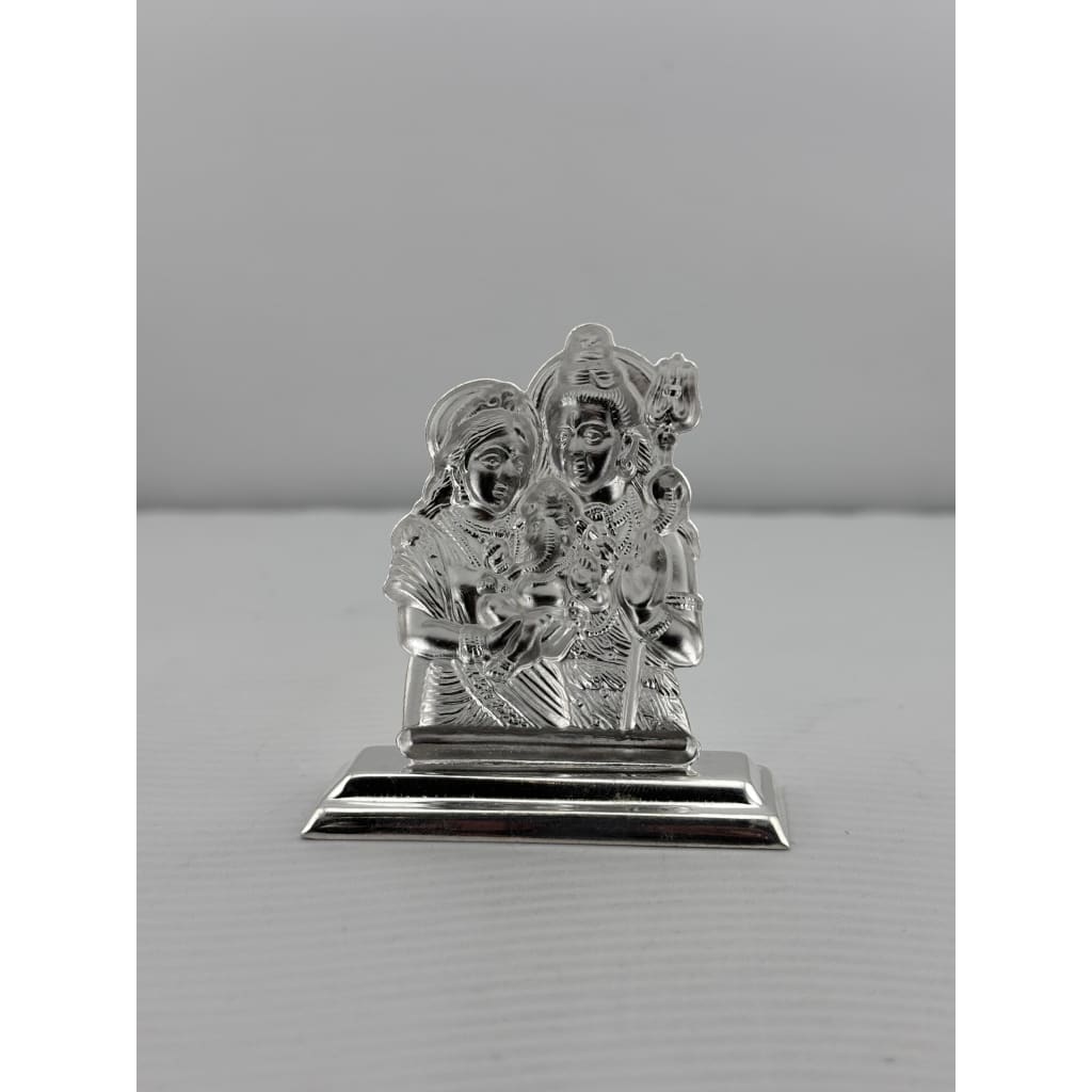 Silver Shiva Family Idol 20gm – Spiritual Shiv Parivar Murti for Home Mandir