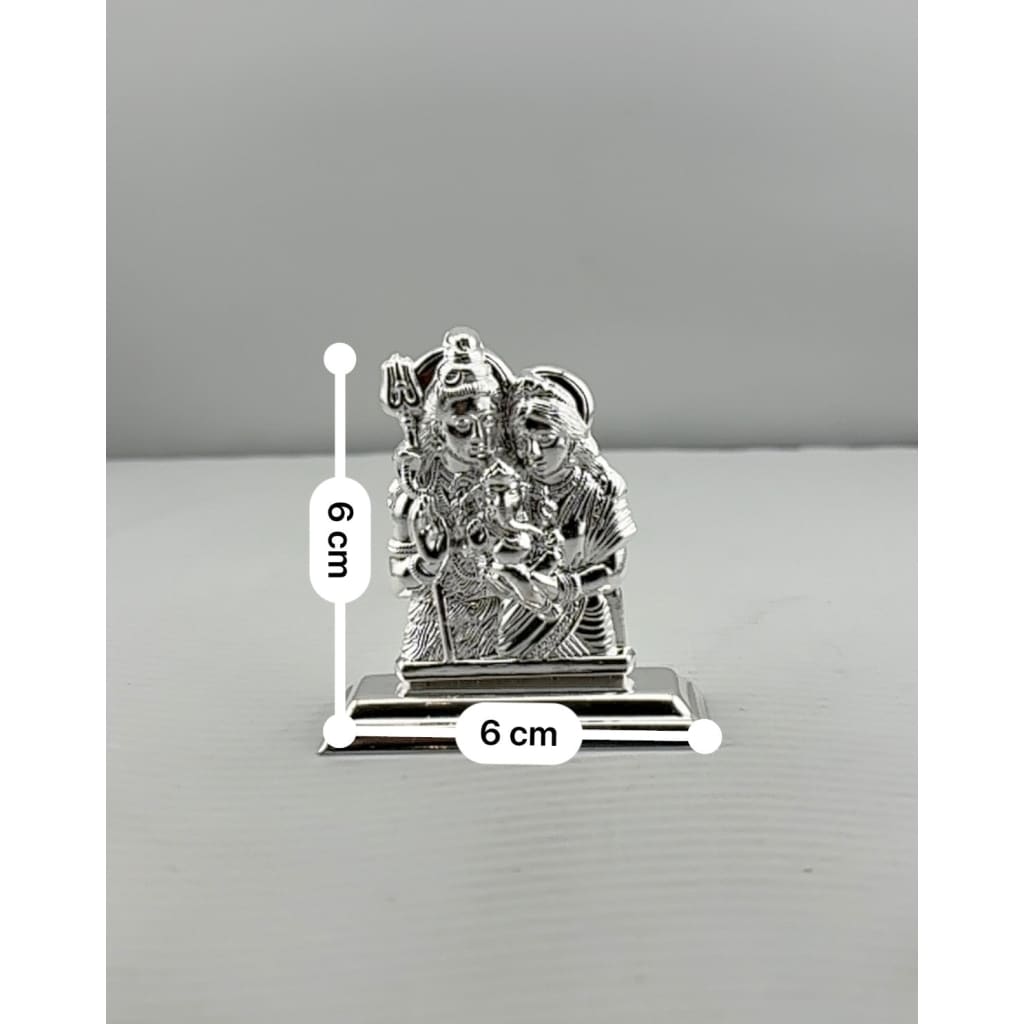 Silver Shiva Family Idol 20gm – Spiritual Shiv Parivar Murti for Home Mandir