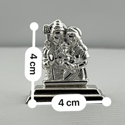 Silver Shiva Family Idol 30gm – Spiritual Shiv Parivar Murti for Home Mandir