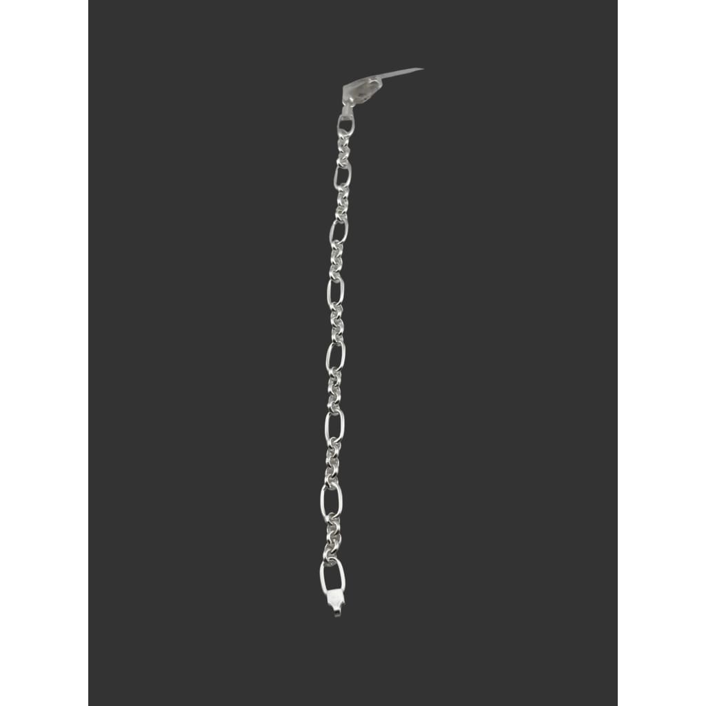 Silver Slim Figaro Link Bracelet 925 – Minimal Alternating Chain