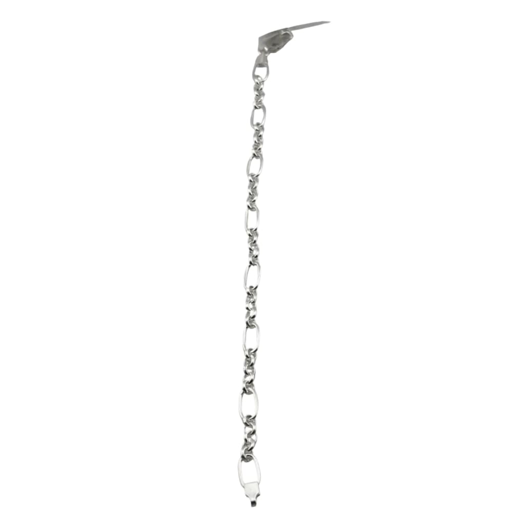 Silver Slim Figaro Link Bracelet 925 – Minimal Alternating Chain