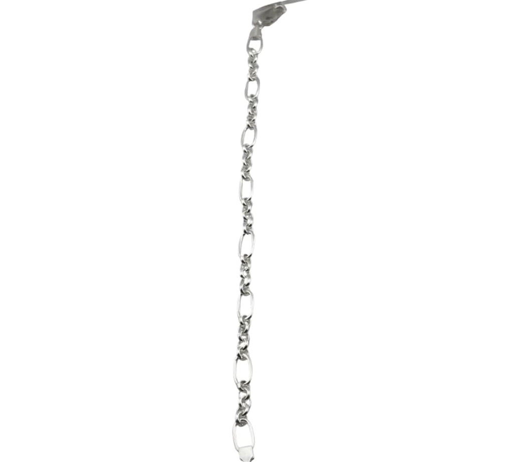 Silver Slim Figaro Link Bracelet 925 – Minimal Alternating Chain