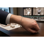 Silver Slim Figaro Link Bracelet 925 – Minimal Alternating Chain