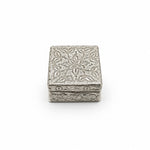 Silver Square Box Engraved Floral Handcrafted (20.35g)
