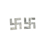 Silver Swastik Set of 2 Engraved Pooja Pieces (4g)