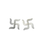 Silver Swastik Set of 2 Engraved Pooja Pieces (6.872 g)