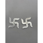 Silver Swastik Set of 2 Engraved Pooja Pieces (6.872 g) – view 2