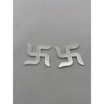 Silver Swastik Set of 2 Engraved Pooja Pieces (6.872 g) – view 3
