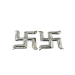 Silver Swastik Set of 2 Pooja Pieces Handcrafted (5.20g) – view 2