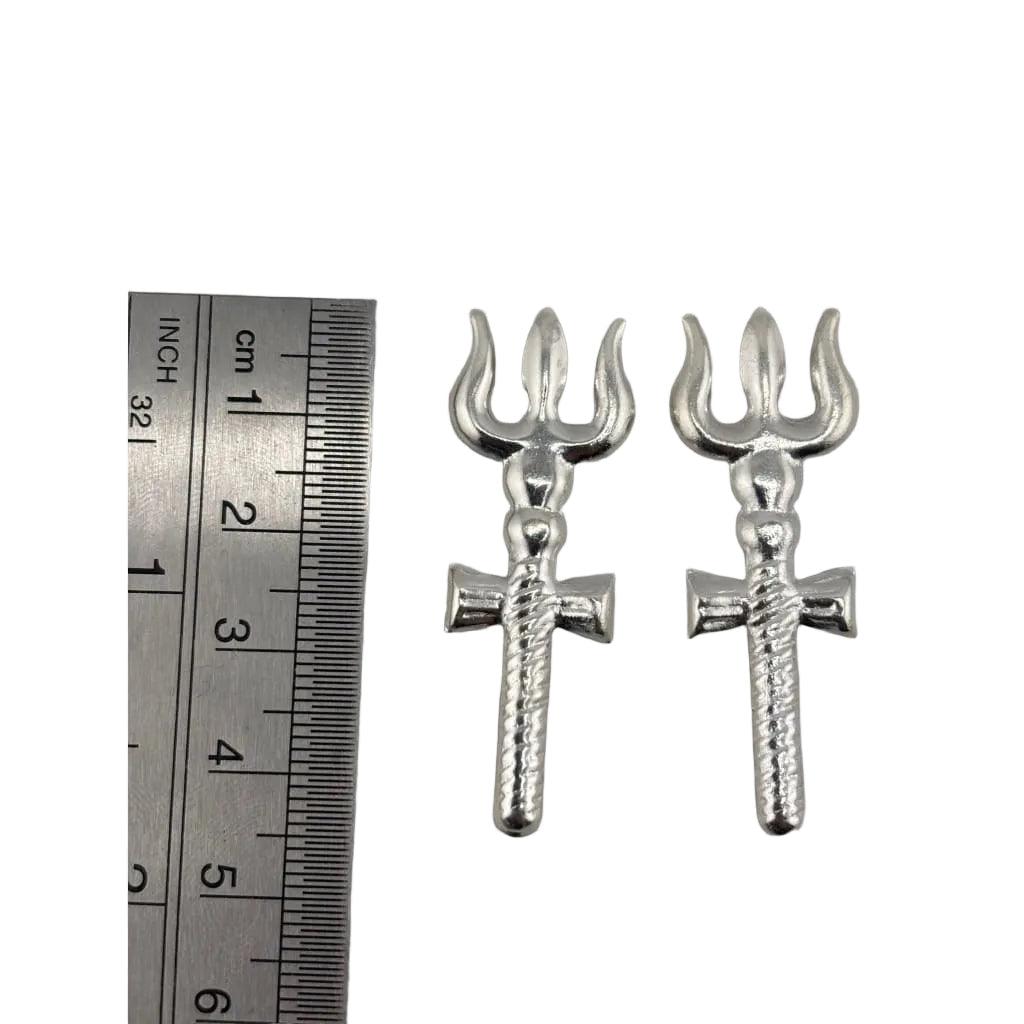 Silver Trishul Pooja Piece Set of 2 (3g) – view 2