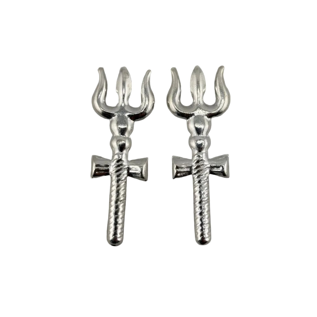 Silver Trishul Pooja Piece Set of 2 (3g)