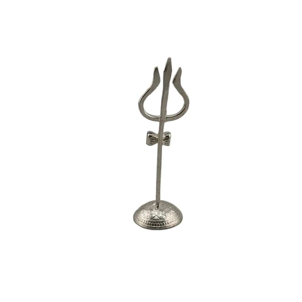 Silver Trishul with Stand Pooja Piece (8.55g)
