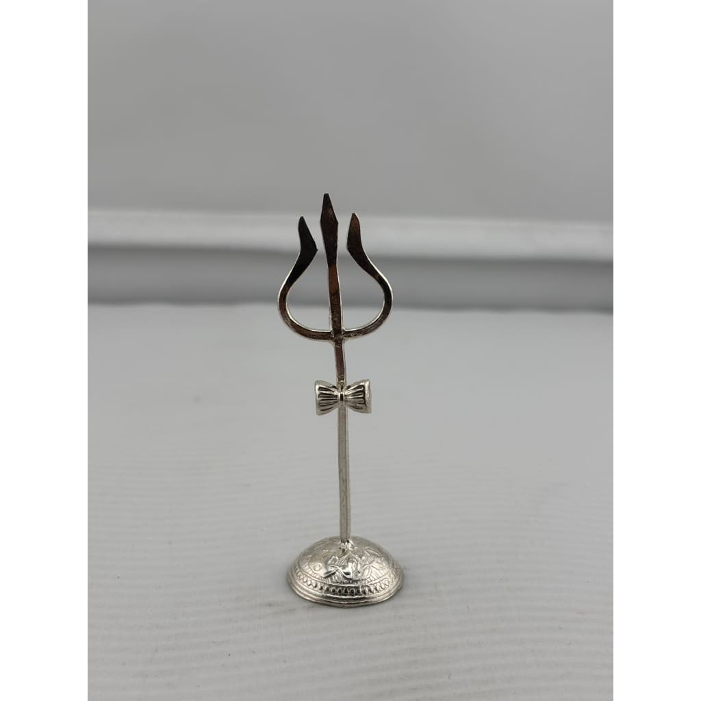 Silver Trishul with Stand Pooja Piece (8.55g) – view 5