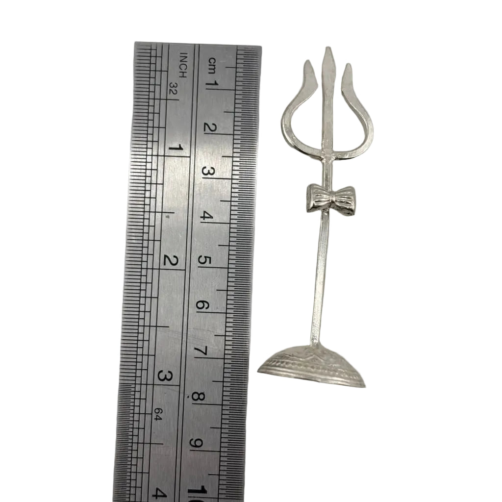 Silver Trishul with Stand Pooja Piece (8.55g) – view 3