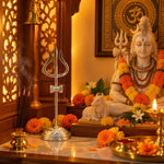 Silver Trishul with Stand Pooja Piece (8.55g) – view 2