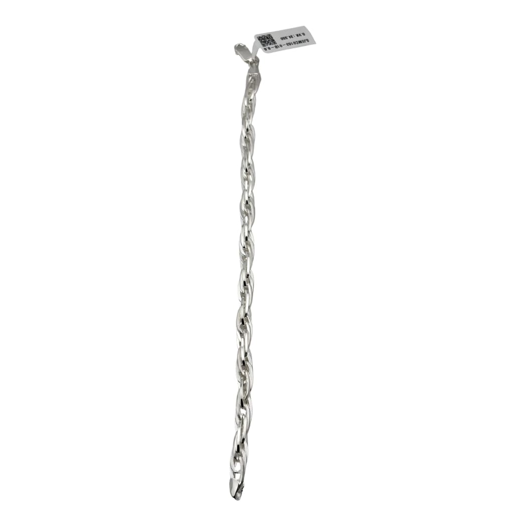 Silver Twisted Curb Link Bracelet 925 – Diamond Cut Chain