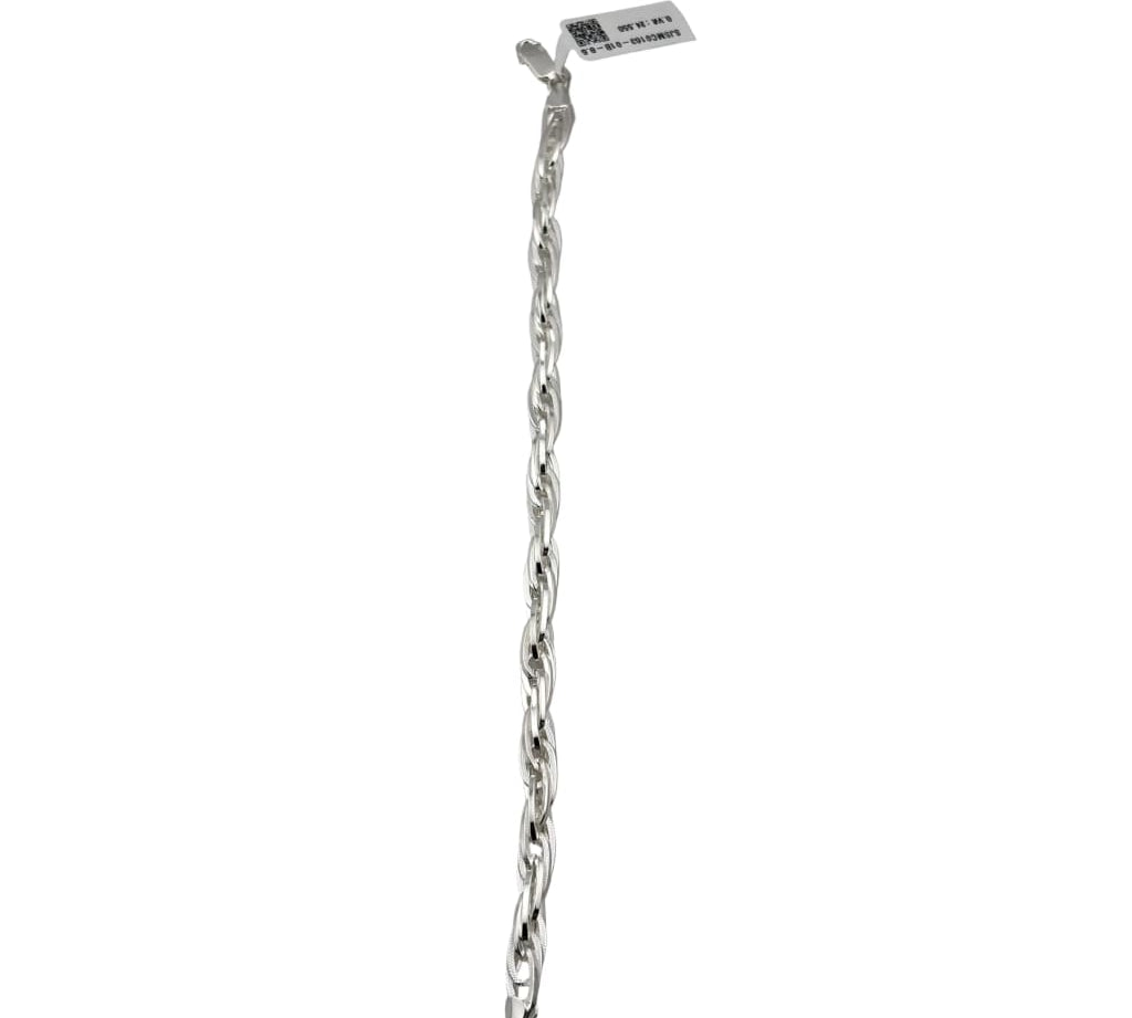Silver Twisted Curb Link Bracelet 925 – Diamond Cut Chain