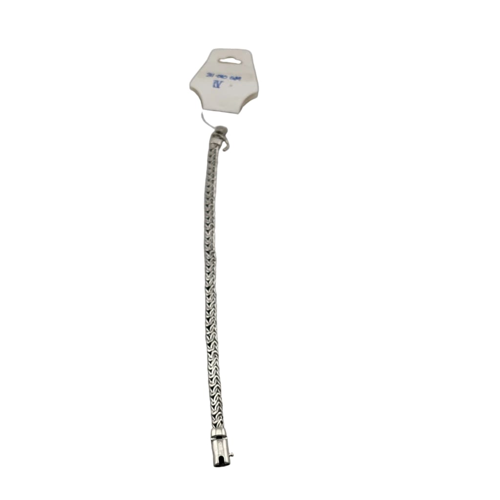 Silver Wheat Link Bracelet 925 – Spiga Woven Chain