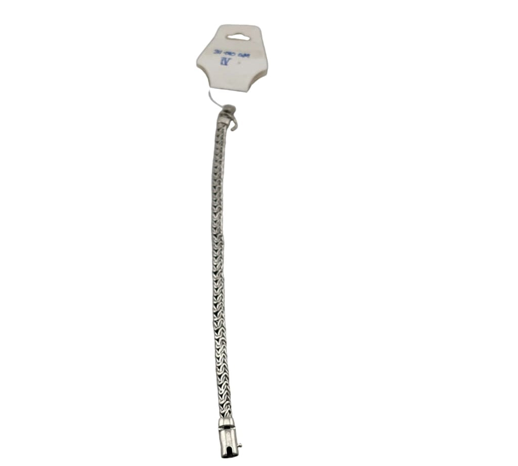 Silver Wheat Link Bracelet 925 – Spiga Woven Chain