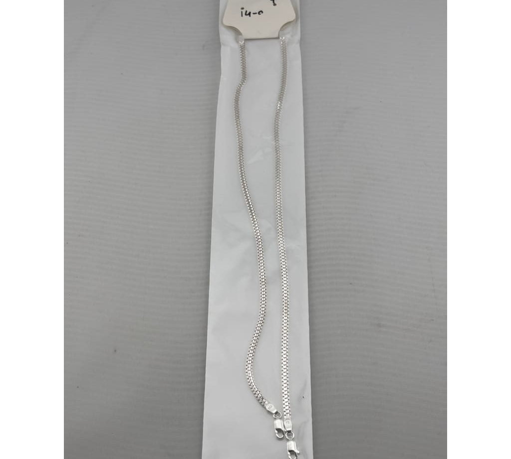 Slim Box Silver Anklet in 925 Sterling Silver