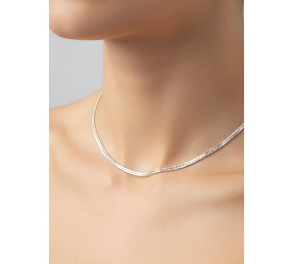 Snake Chain Silver Necklace in 925 Sterling Silver