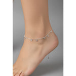 Star Heart Charm Silver Anklet – 99.9% Pure Silver – Adjustable – Lightweight Dual Chain – 12g