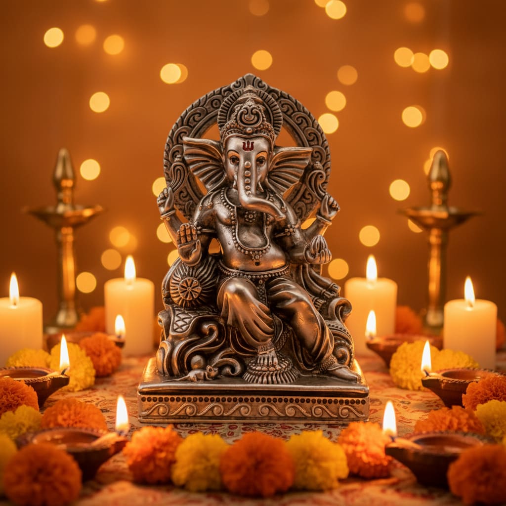 Sterling Silver (92.5% pure silver) Lord Ganesh Idol heavy