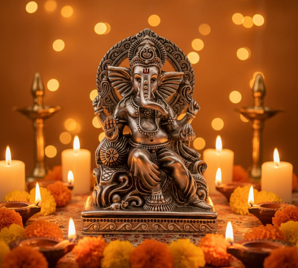 Sterling Silver (92.5% pure silver) Lord Ganesh Idol heavy