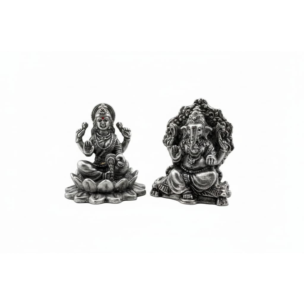Sterling Silver (92.5% purity) Ganesh Lakshmi Idol 120gm –