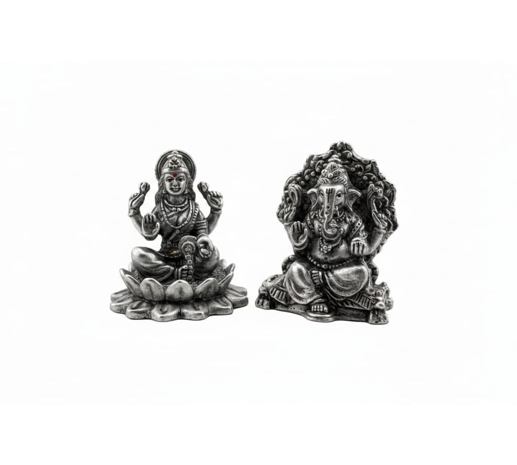 Sterling Silver (92.5% purity) Ganesh Lakshmi Idol 120gm –