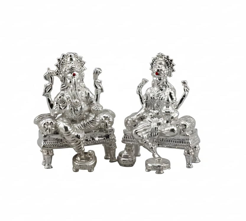 Sterling Silver (92.5% purity) Ganesh Lakshmi Idol 21gm–