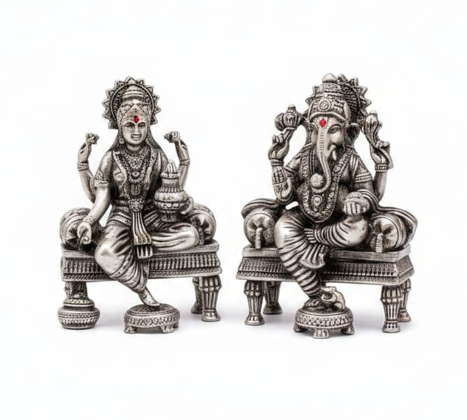 Sterling Silver (92.5% purity)Ganesh Lakshmi Idol 50gm –