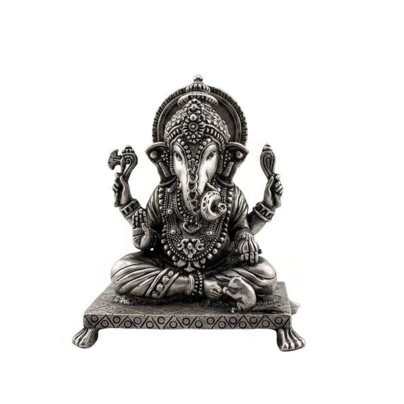 sterling Silver (92.5% purity)Ganesha Idol 120gm – Divine