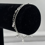 Sterling Silver (92.5% purity) Layered Star Charm Bracelet