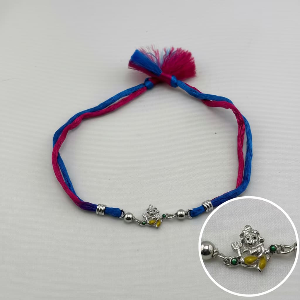 Sterling Silver (92.5% purity) Rakhi Little Shiv / rakhi