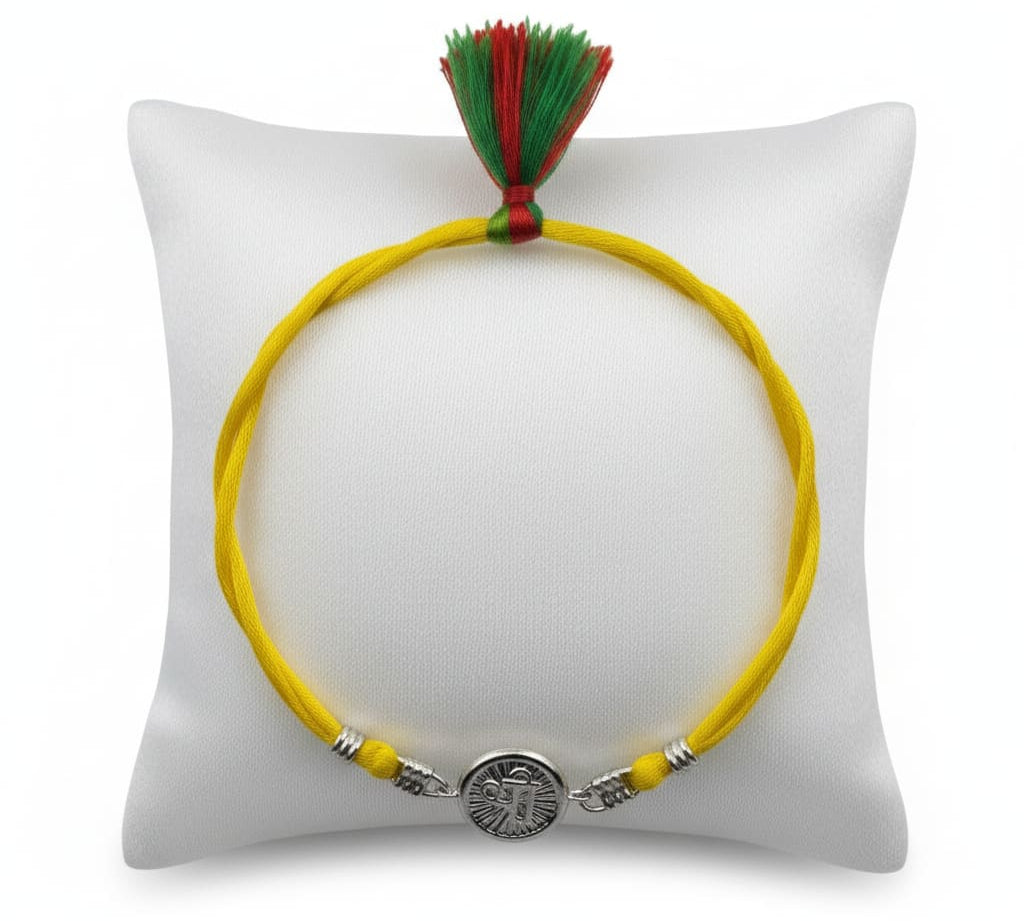 Sterling Silver (92.5% purity) Rakhi Shri / rakhi for bhai