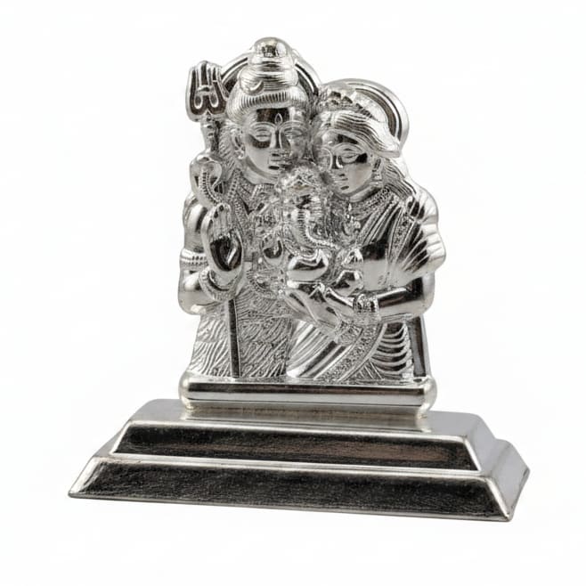 Sterling Silver (92.5% purity) Shiva Family Idol 10gm –