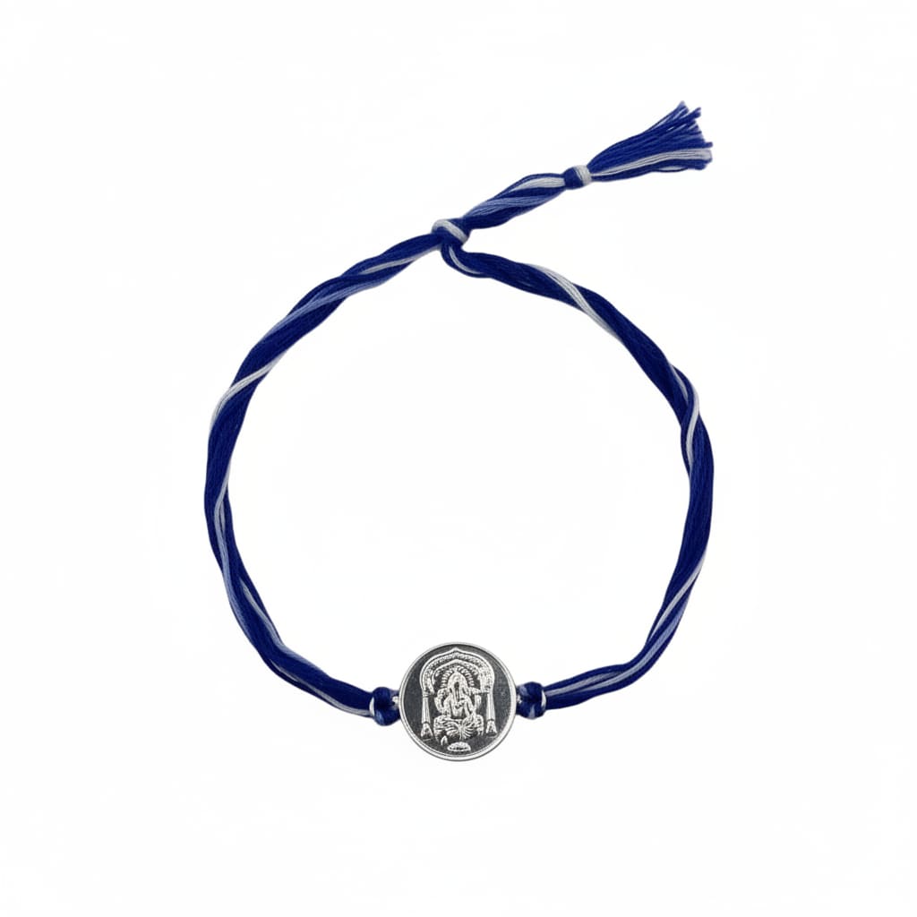 Sterling silver (92.5% purity) Shree Ganesh Rakhi thread –