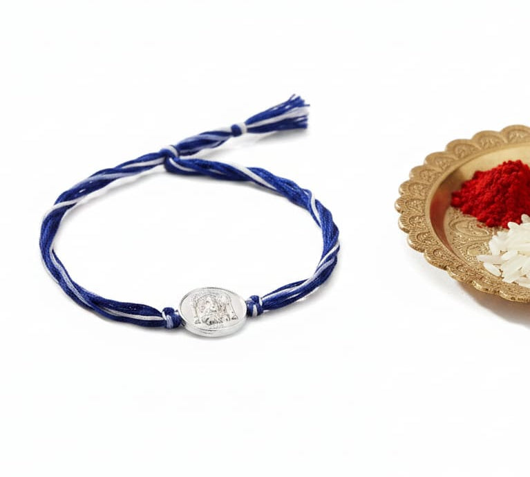 Sterling silver (92.5% purity) Shree Ganesh Rakhi thread –