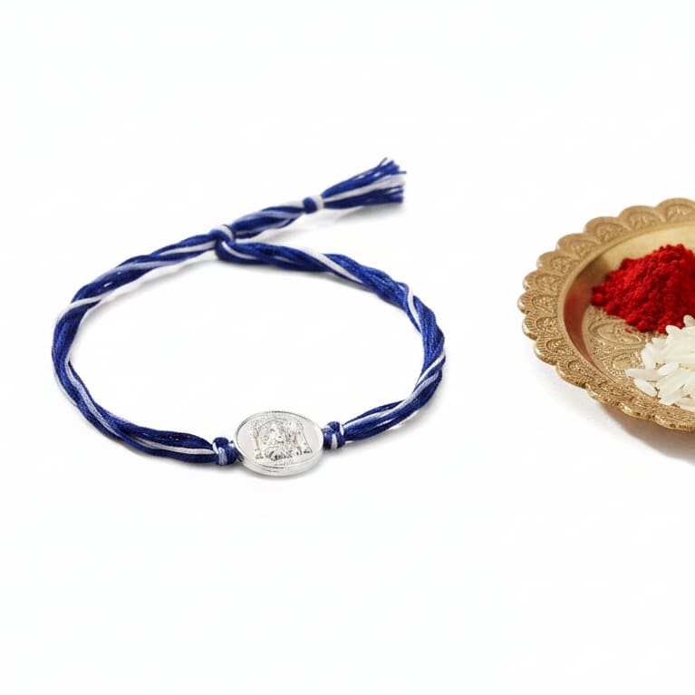 Sterling silver (92.5% purity) Shree Ganesh Rakhi thread –