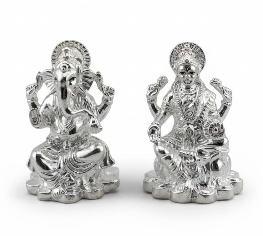 sterling Silver (92.5% purity) Solid Silver Ganesh Lakshmi