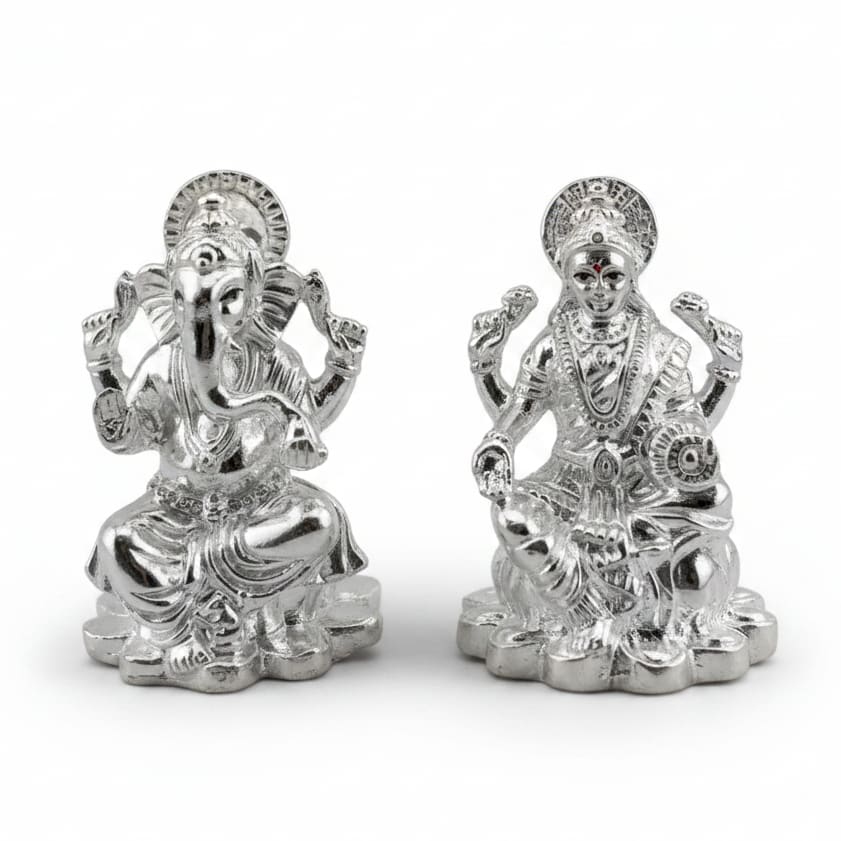 sterling Silver (92.5% purity) Solid Silver Ganesh Lakshmi