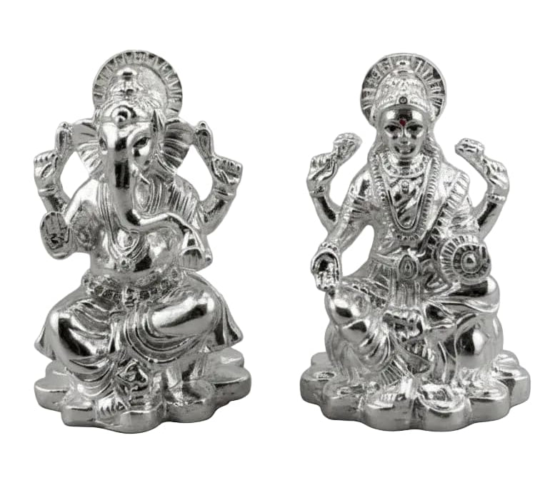 sterling Silver (92.5% purity) Solid Silver Ganesh Lakshmi